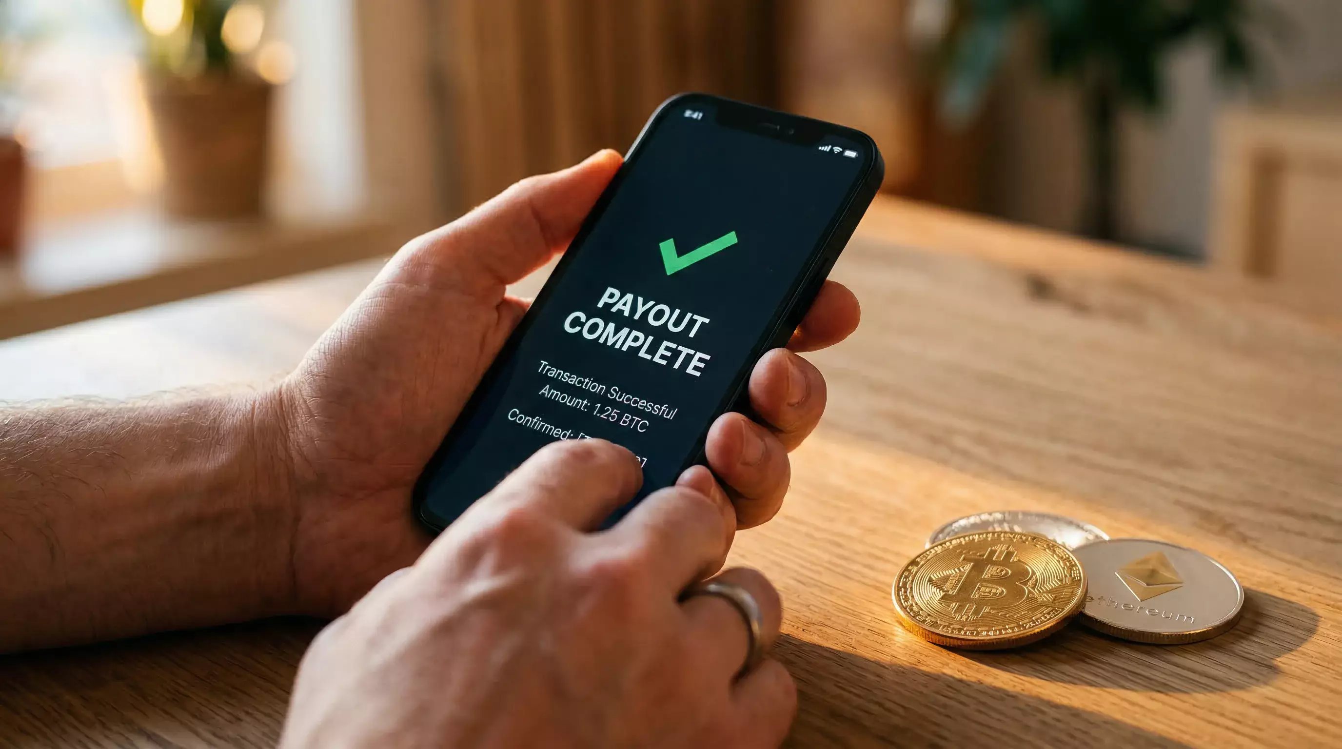 Crypto sweepstakes casino payout with Bitcoin and Ethereum coins