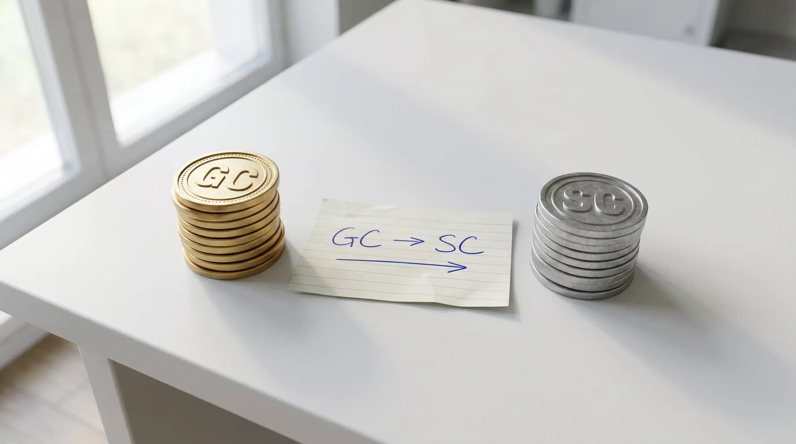 Gold Coins and Sweeps Coins displayed on casino platform interface