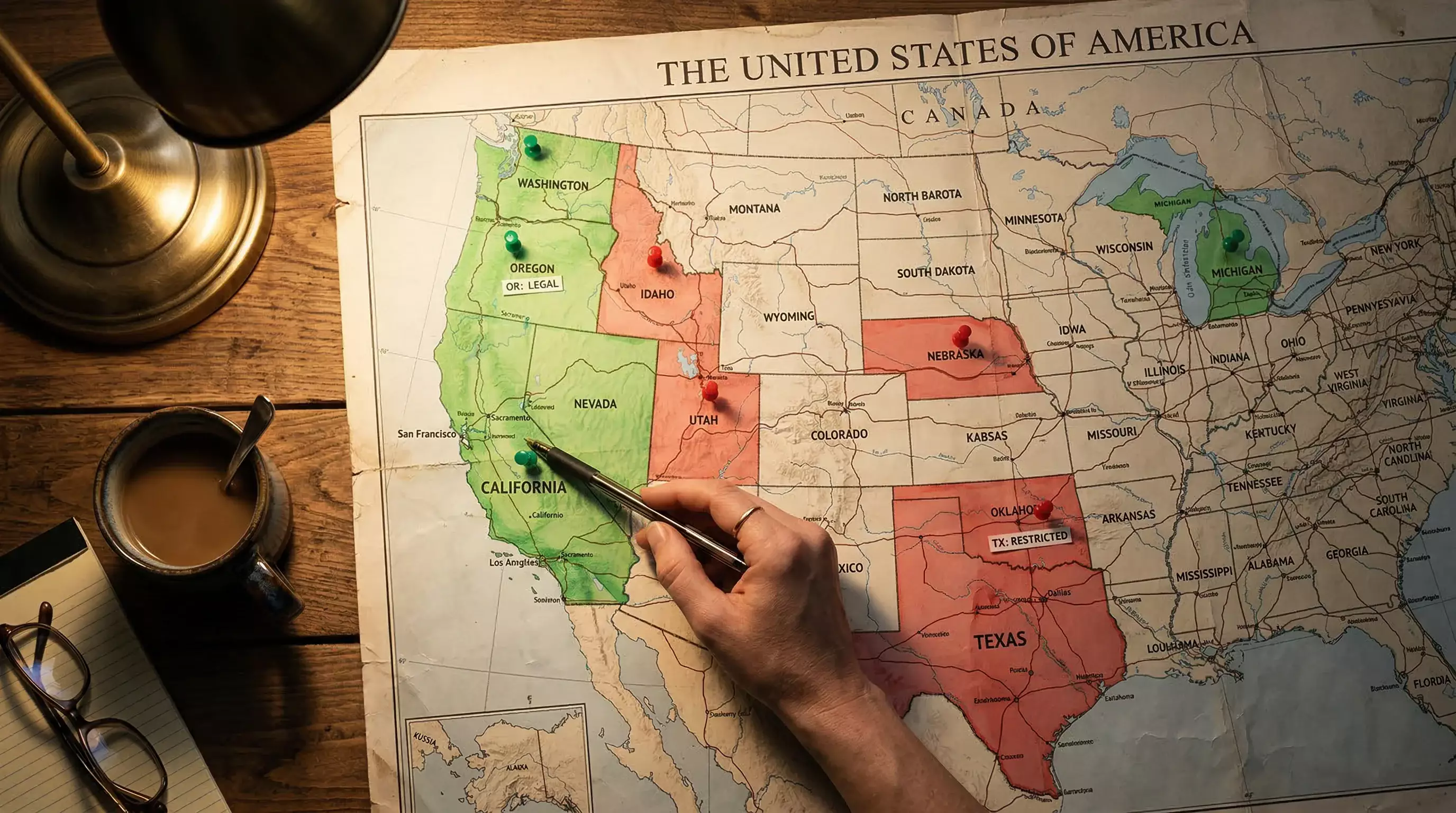 Sweepstakes casino state restrictions USA map with legal status markers