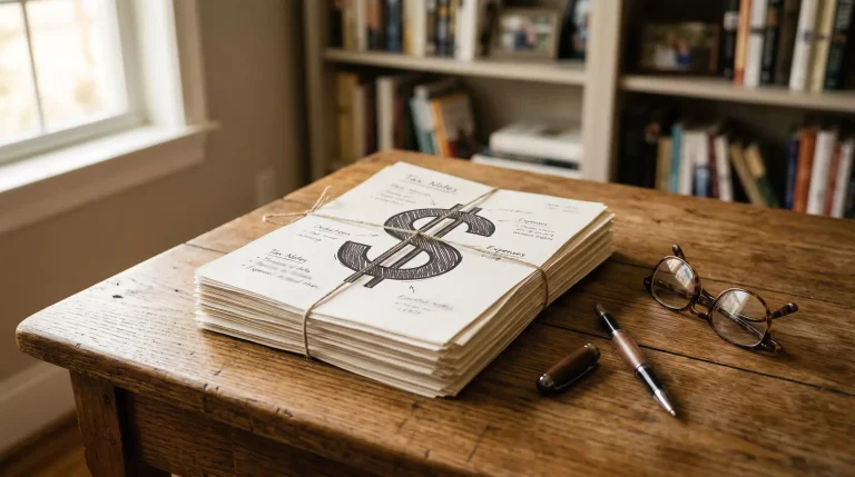 Sweepstakes casino winnings tax guide with tax form and dollar sign